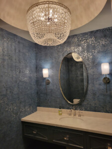 Bathroom with premium wallpaper